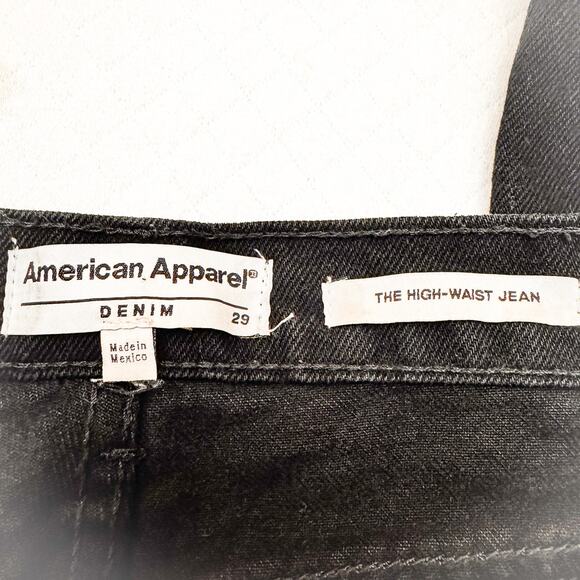 American Apparel Denim The High-Waist Jean Black Jeans Zip Fly Size 29 - Picture 6 of 9
